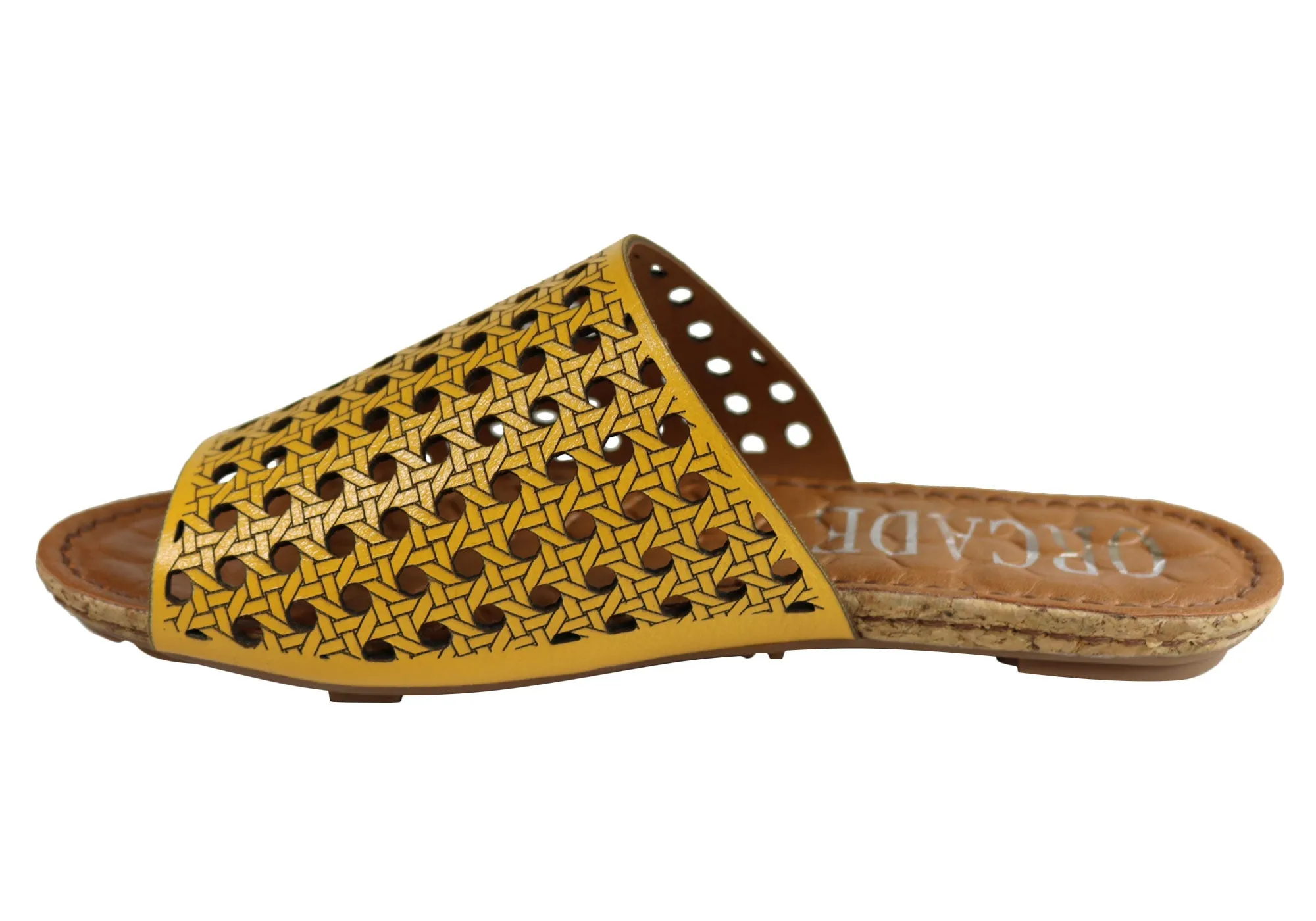Orcade Deedee Womens Comfortable Leather Slides Sandals Made In Brazil