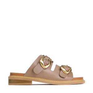 ORNATE LEATHER SLIDE SANDALS