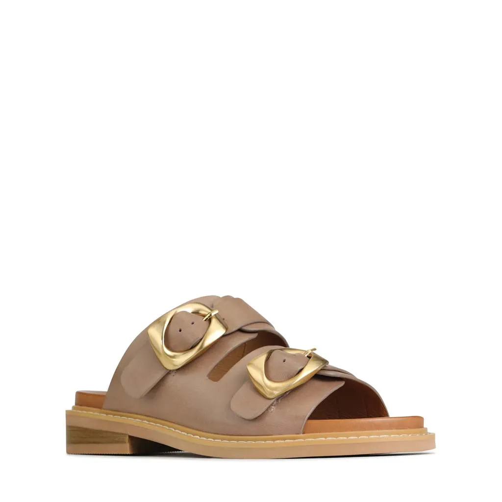 ORNATE LEATHER SLIDE SANDALS