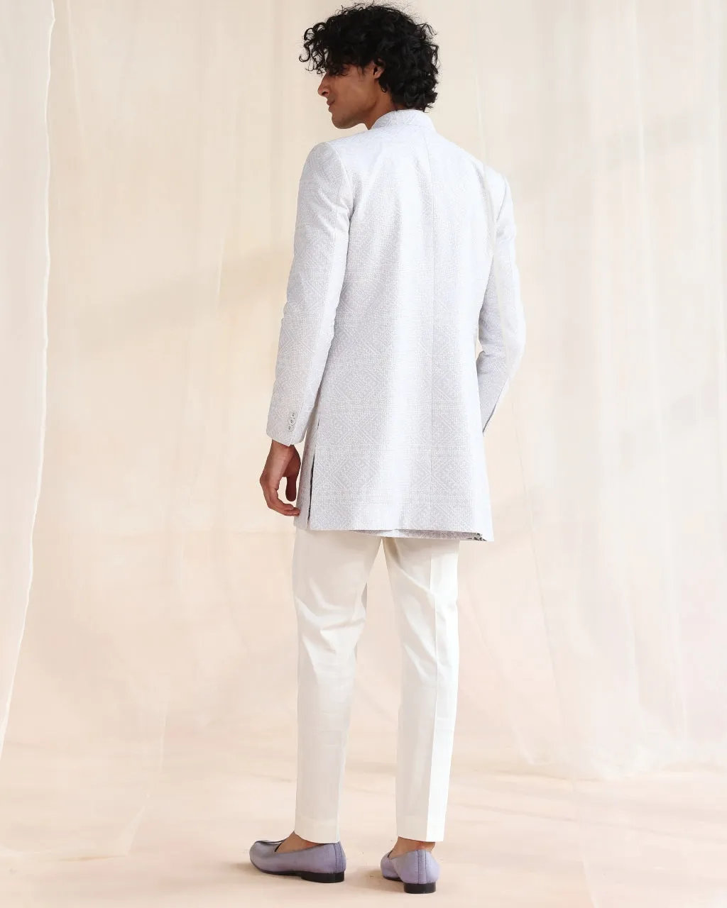 Pastel Blue Achkan Set