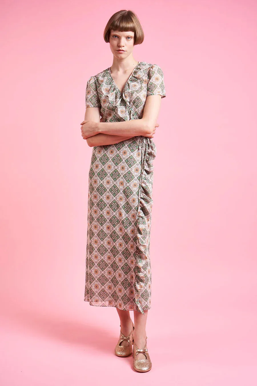 Paul & Joe Marjolene Midi Wrap Cotton Printed Dress