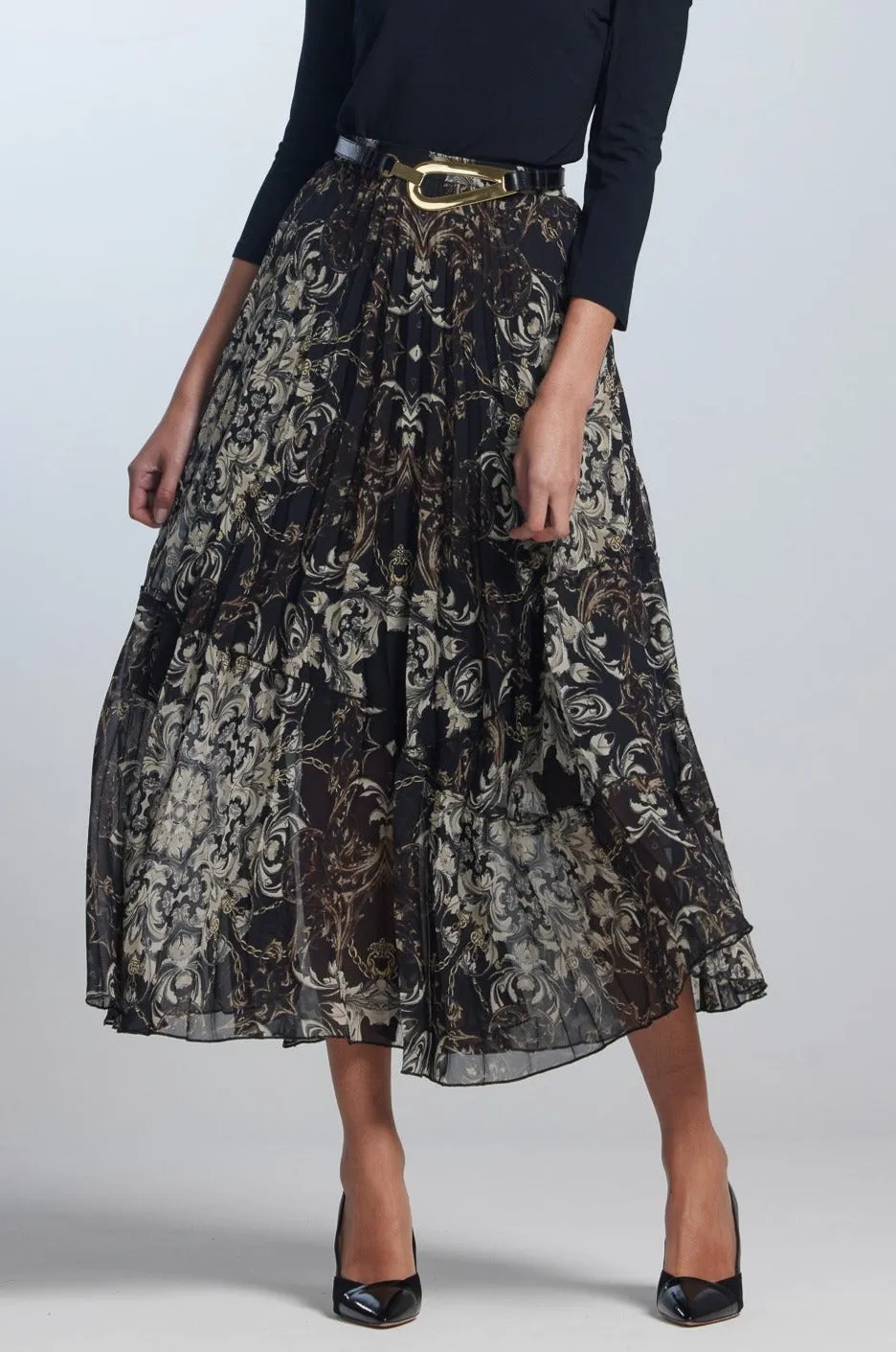 Paula Ryan Venezia Chiffon Pleat Skirt