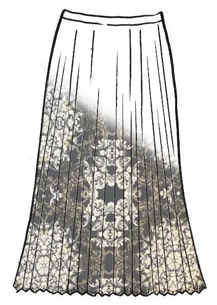 Paula Ryan Venezia Chiffon Pleat Skirt
