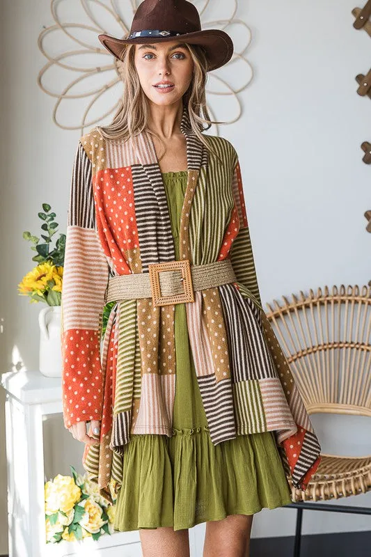PLUS POLKADOT PRINT CARDIGAN
