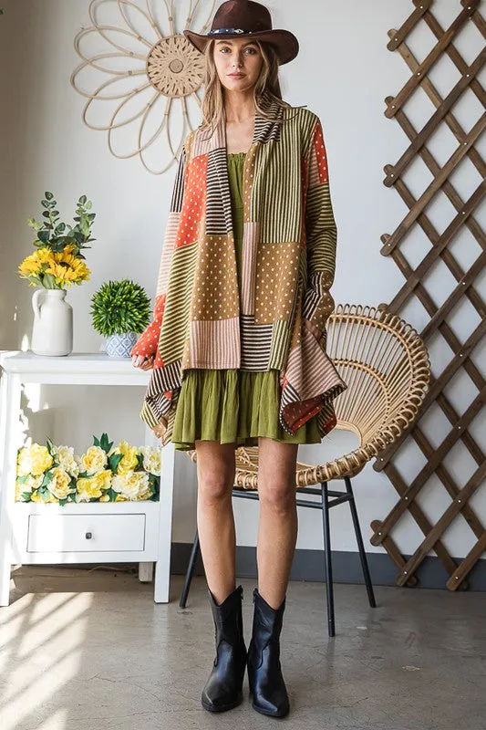 PLUS POLKADOT PRINT CARDIGAN