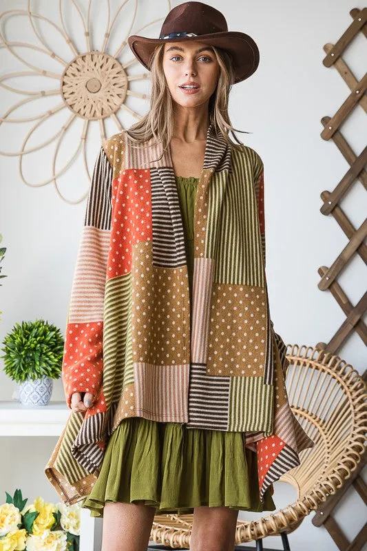PLUS POLKADOT PRINT CARDIGAN