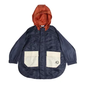 Poncho Zip Through Navy Rust