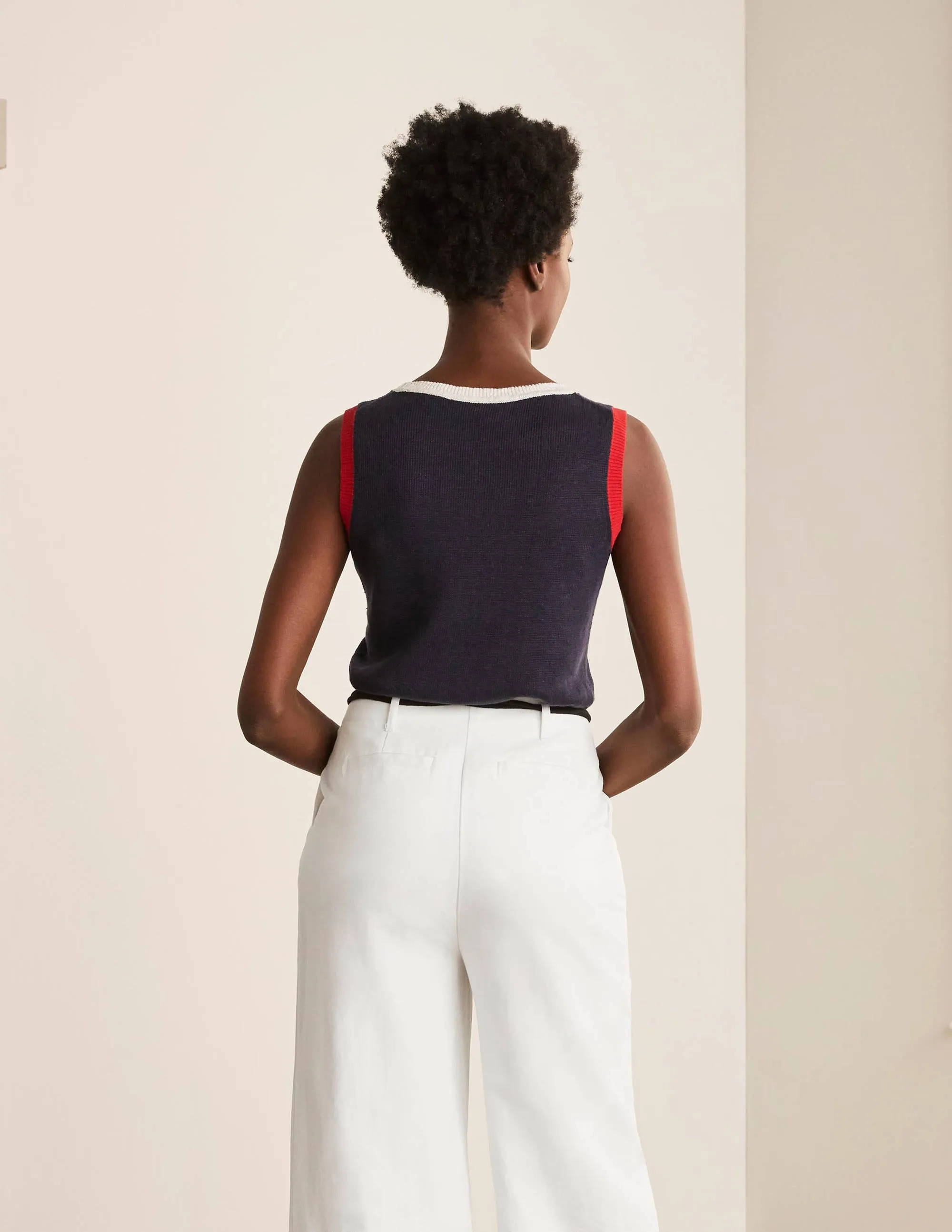 Portree Belted Trousers-White