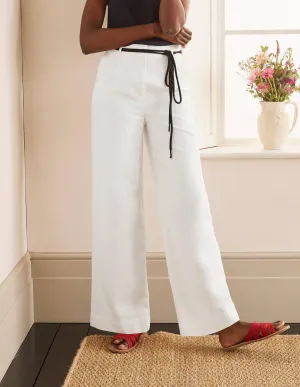 Portree Belted Trousers-White