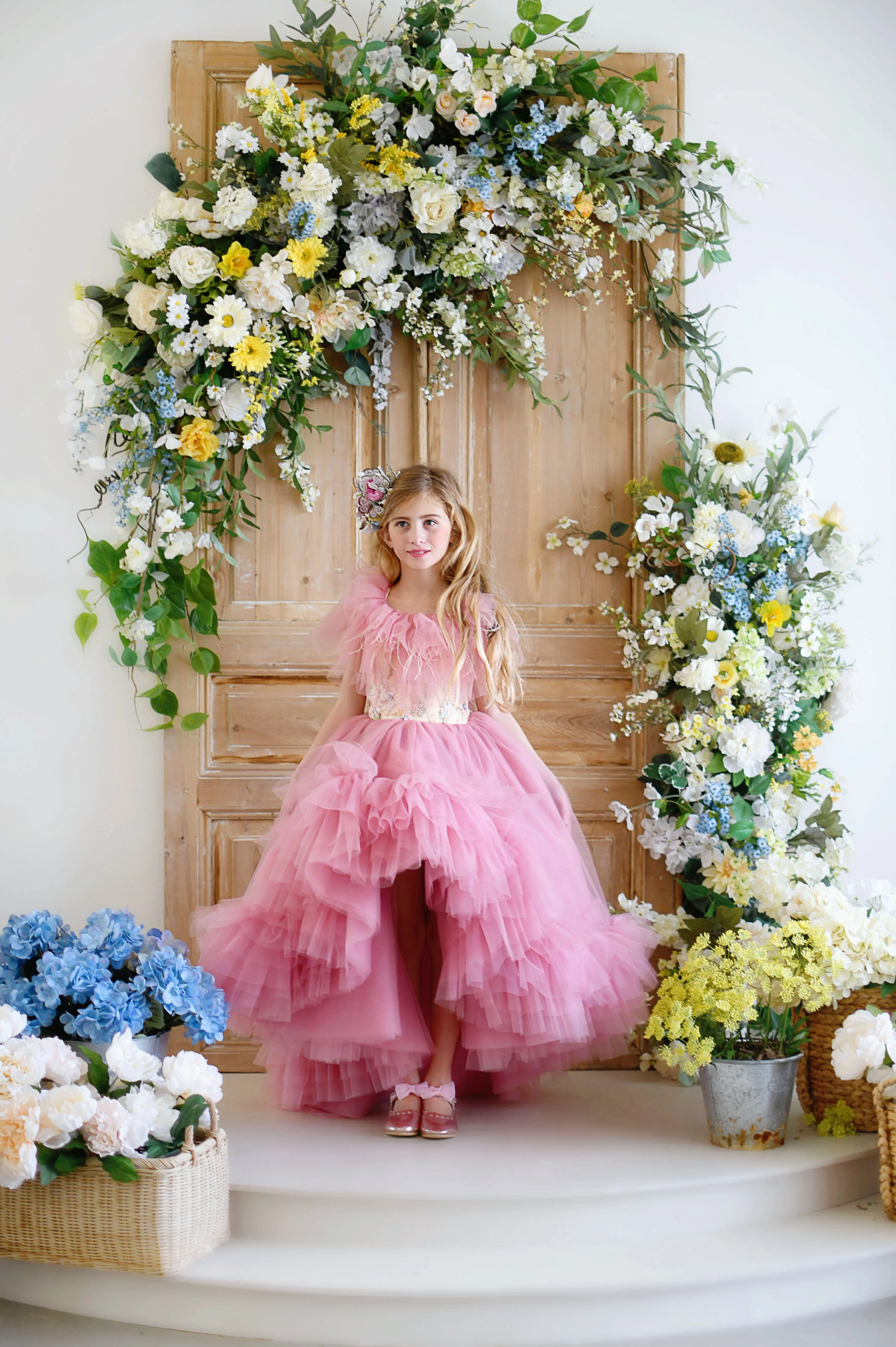 "Rose Printemp" - High Low Gown (Custom color options)  Editorial Dress, Couture Gown, Special Occasion Dress