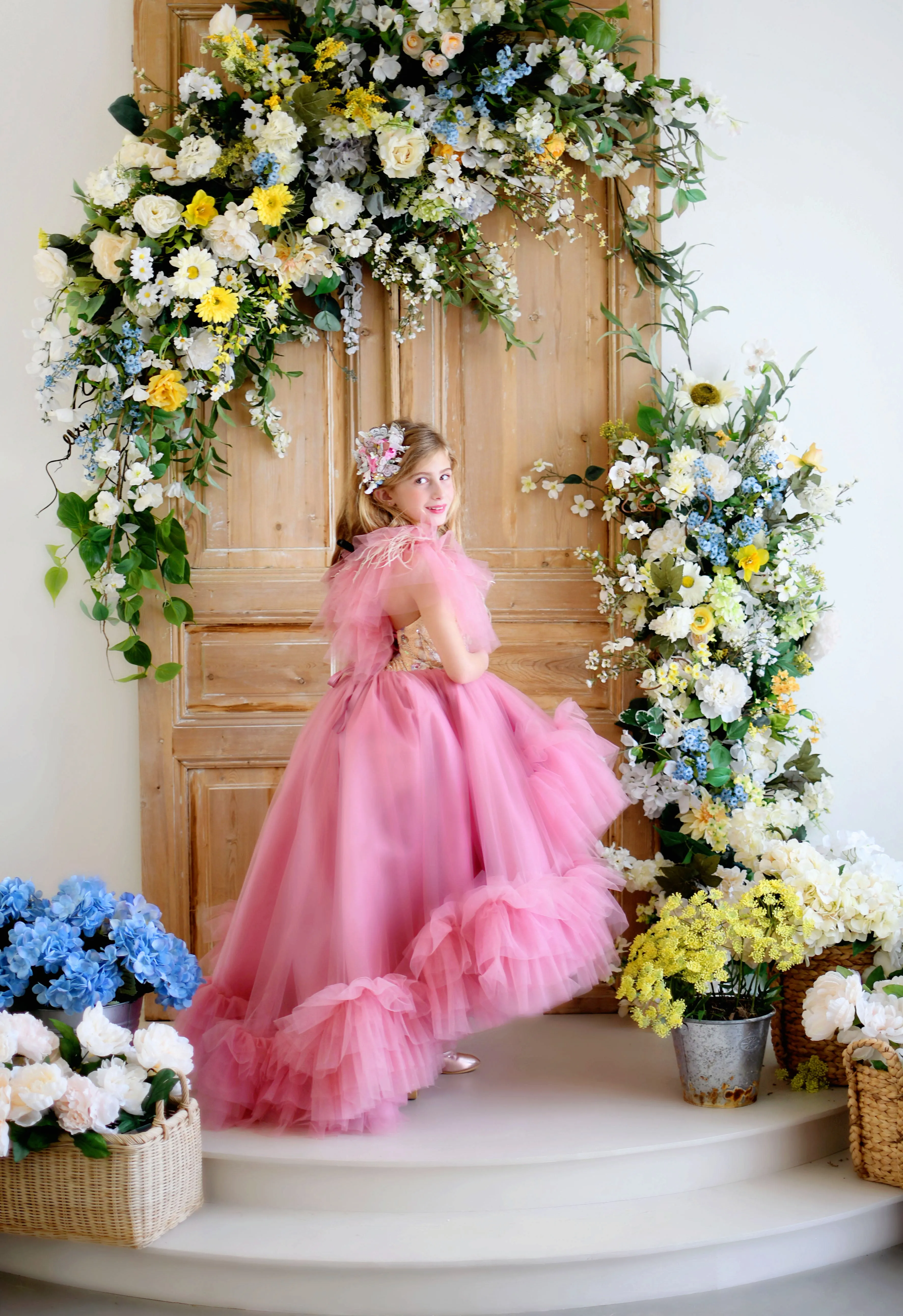"Rose Printemp" - High Low Gown (Custom color options)  Editorial Dress, Couture Gown, Special Occasion Dress
