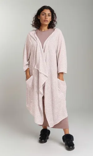 R207772 -Slub Jaquard Open Cardigan - Pink