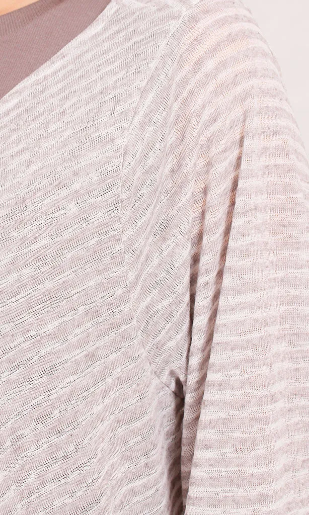 R207772 -Slub Jaquard Open Cardigan - Pink