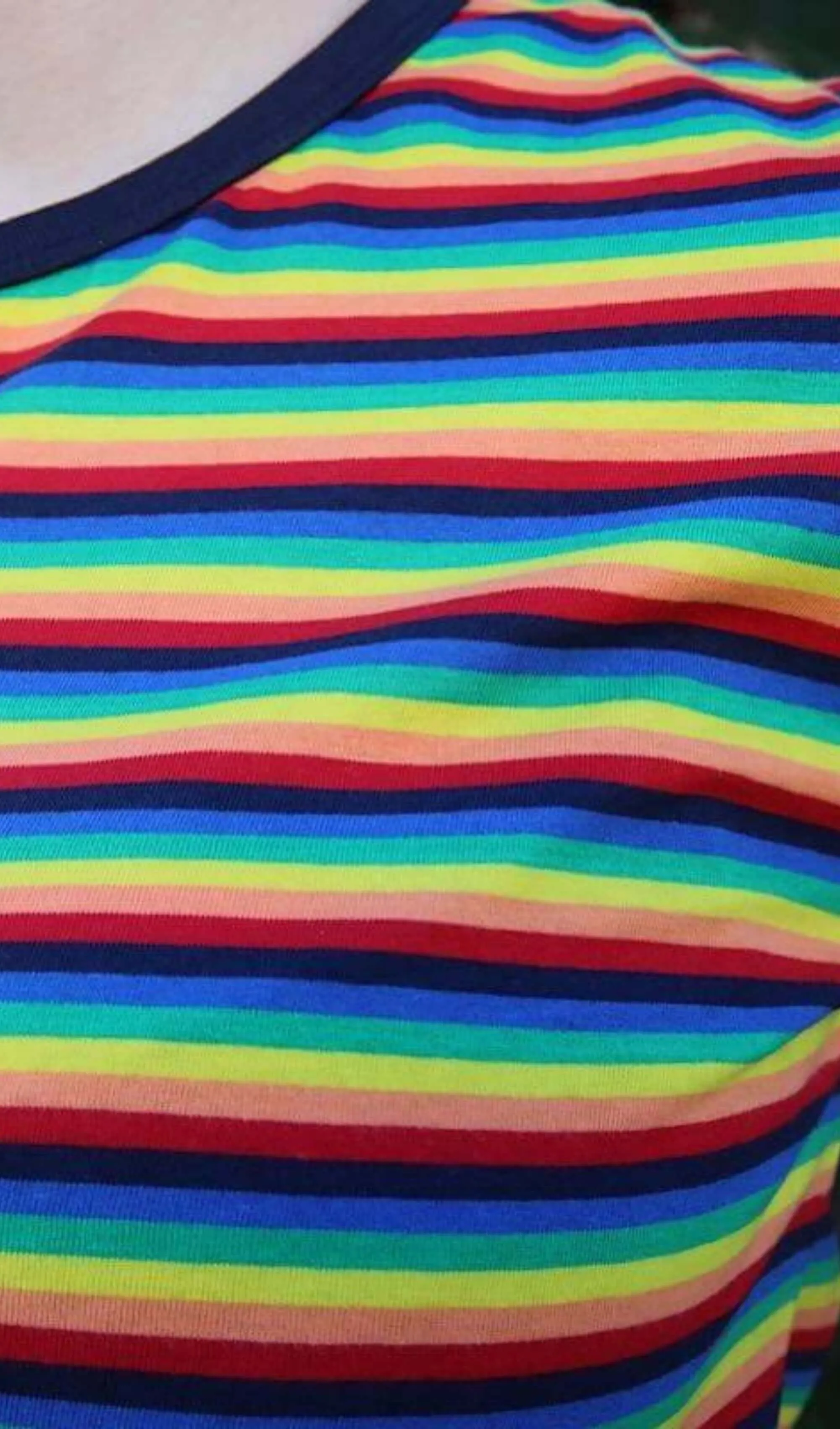 Rainbow Brights Repeat Striped Cropped T Shirt