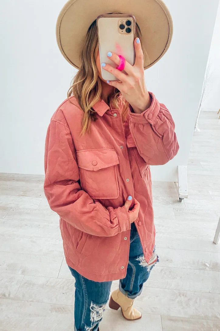 Reese Rose Quilted Lightweight Puffer Jacket