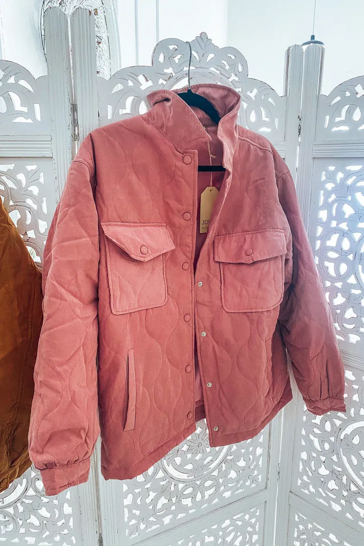 Reese Rose Quilted Lightweight Puffer Jacket