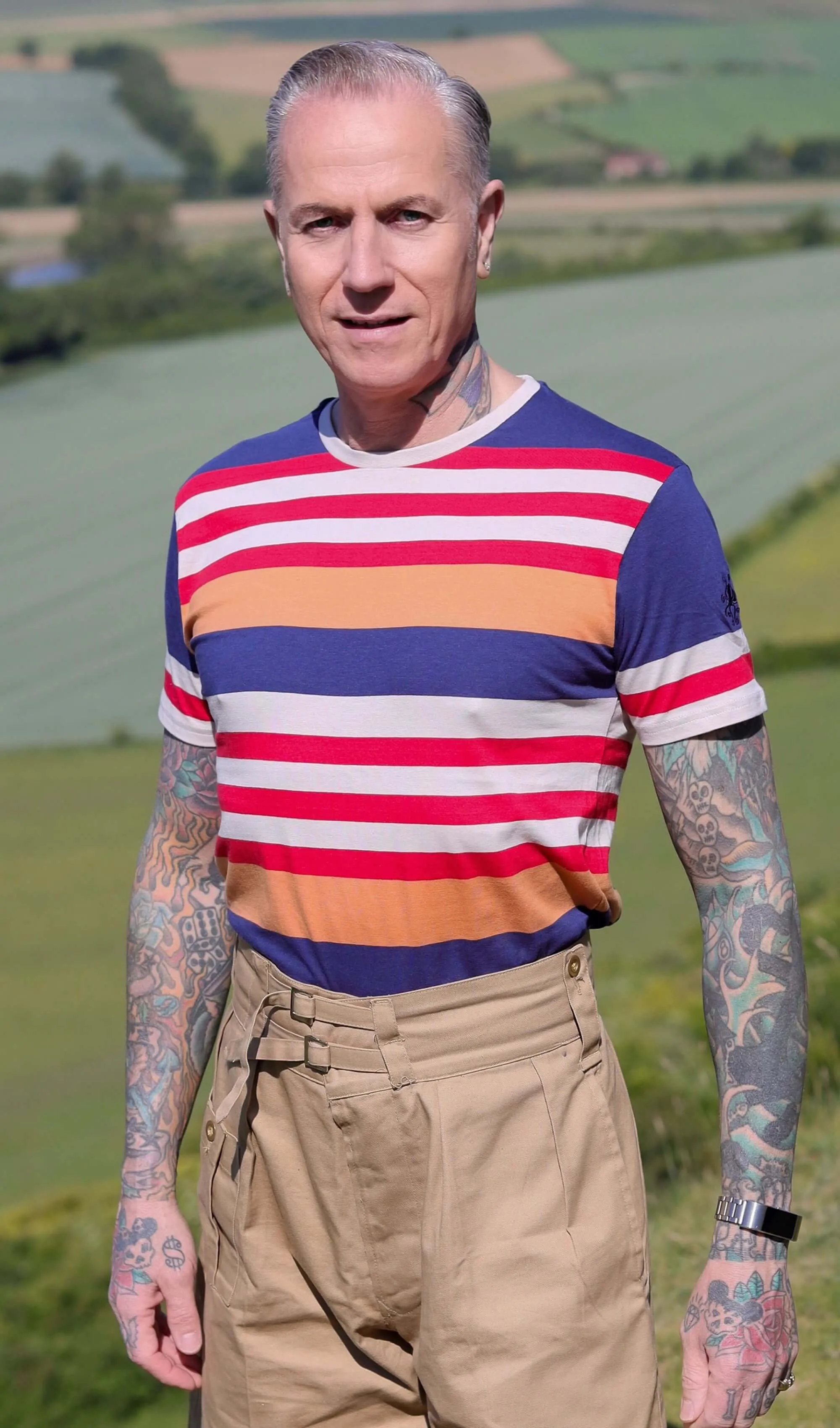 Retro Multi Striped Nugget T Shirt