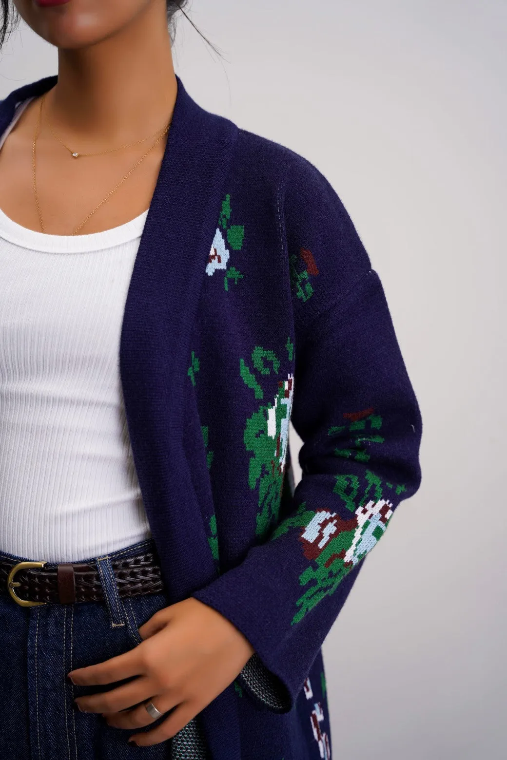 ROSES JACQUARD CARDIGAN
