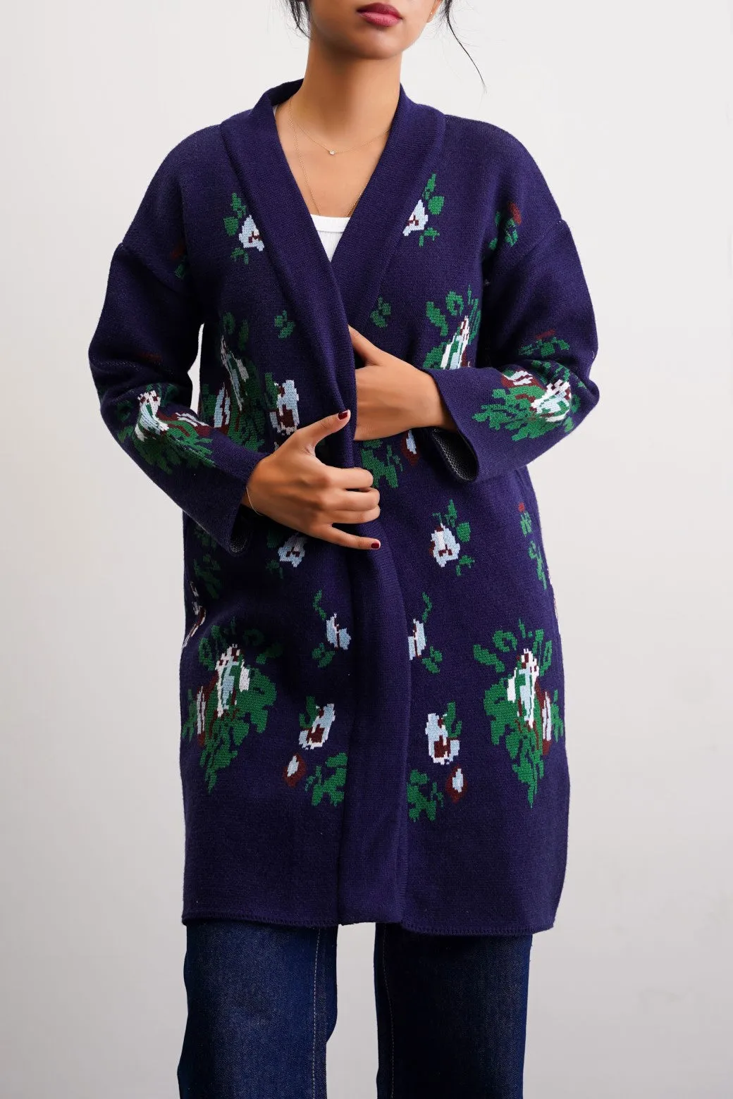 ROSES JACQUARD CARDIGAN