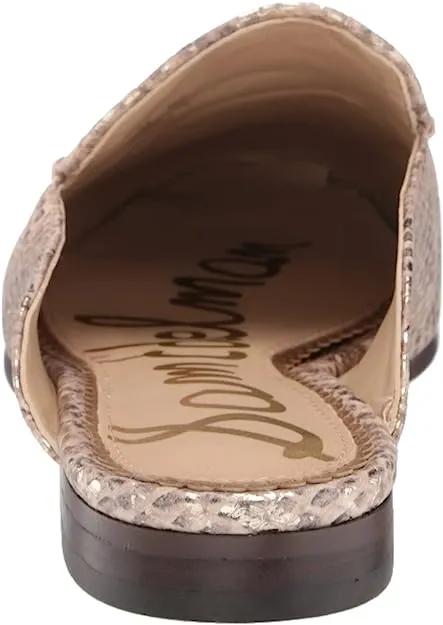 Sam Edelman Linnie Sesame Chain Embellished Slip On Almond Toe Flat Mules