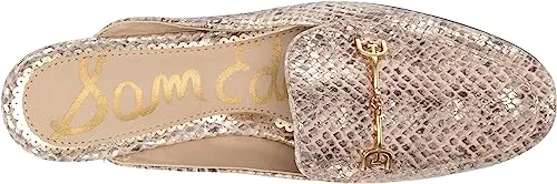 Sam Edelman Linnie Sesame Chain Embellished Slip On Almond Toe Flat Mules
