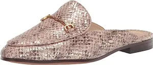 Sam Edelman Linnie Sesame Chain Embellished Slip On Almond Toe Flat Mules