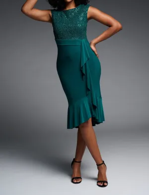 Sleeveless Sparkle Lace Dress