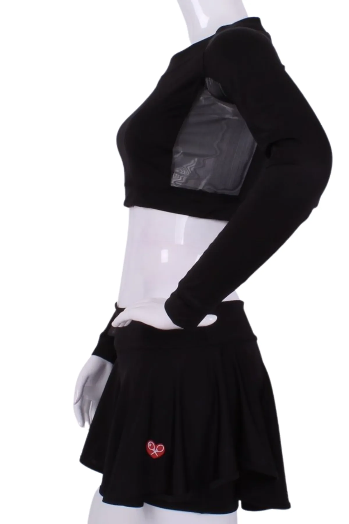 Soft Black   Black Mesh Crop Top