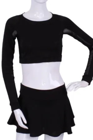 Soft Black   Black Mesh Crop Top