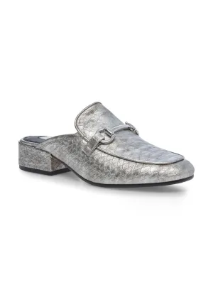 Steve Madden Women's Jalon Almond toe Slip-on Mule PEWTER Snake