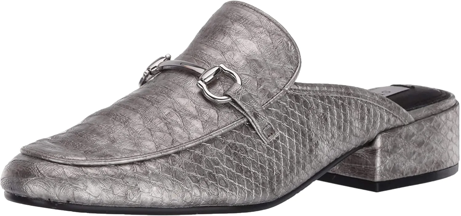 Steve Madden Women's Jalon Almond toe Slip-on Mule PEWTER Snake