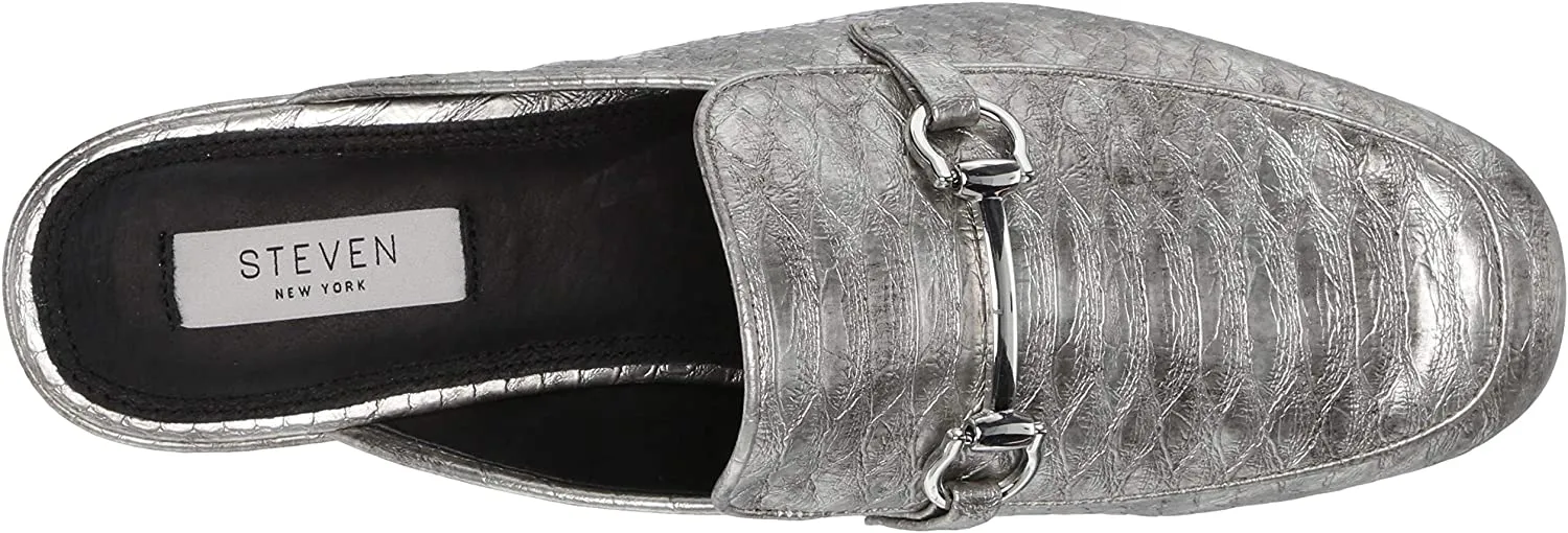 Steve Madden Women's Jalon Almond toe Slip-on Mule PEWTER Snake