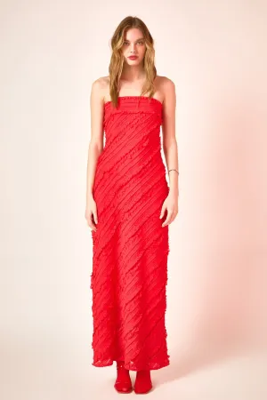 Strapless Ruffled Maxi Dress