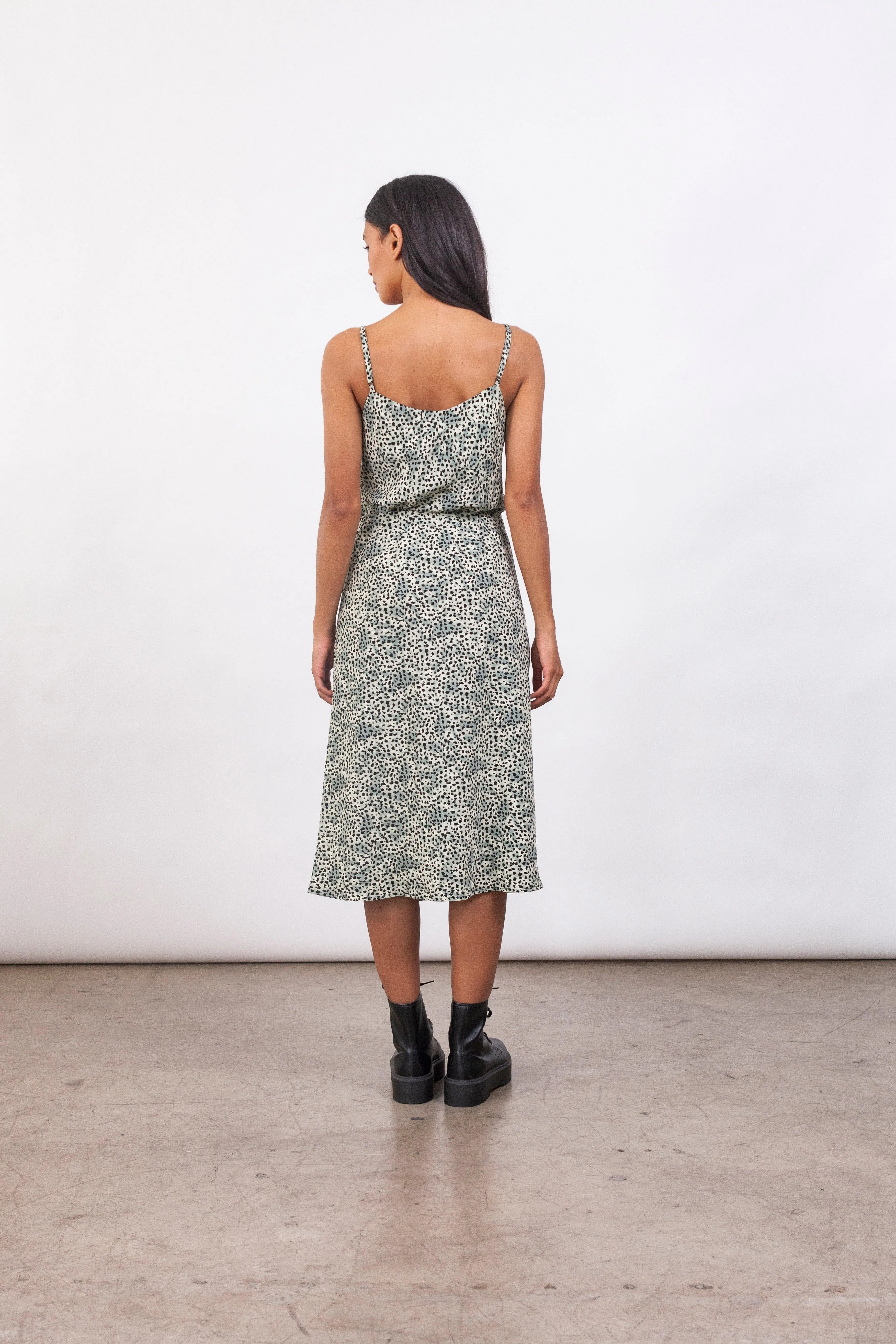 V-NECK CAMI - MINI CHEETAH SAGE
