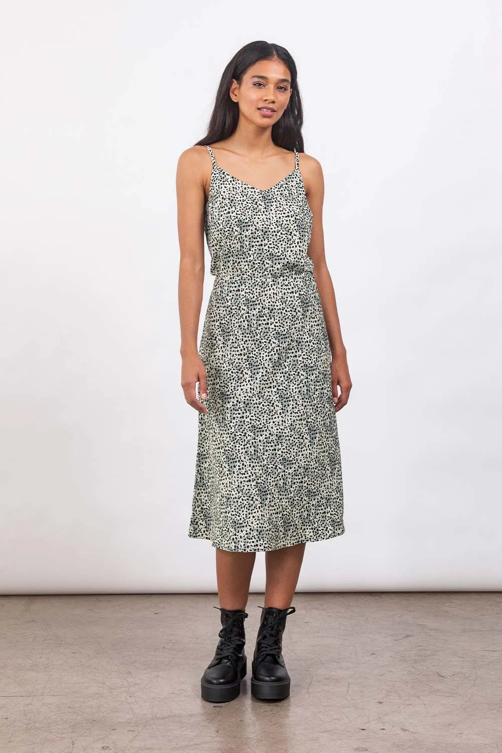 V-NECK CAMI - MINI CHEETAH SAGE