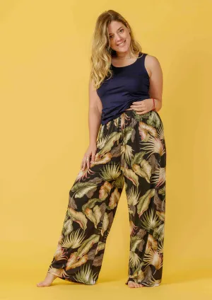Wide Leg Trousers With Elasticated Waist