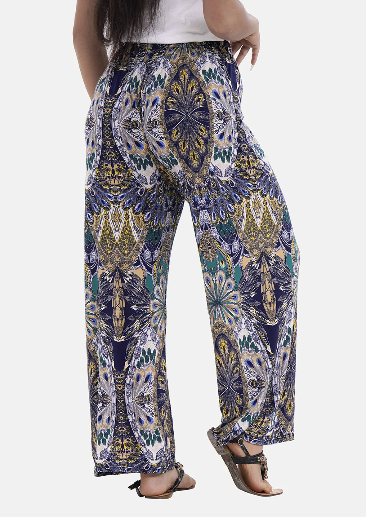 Wide Leg Trousers With Elasticated Waist