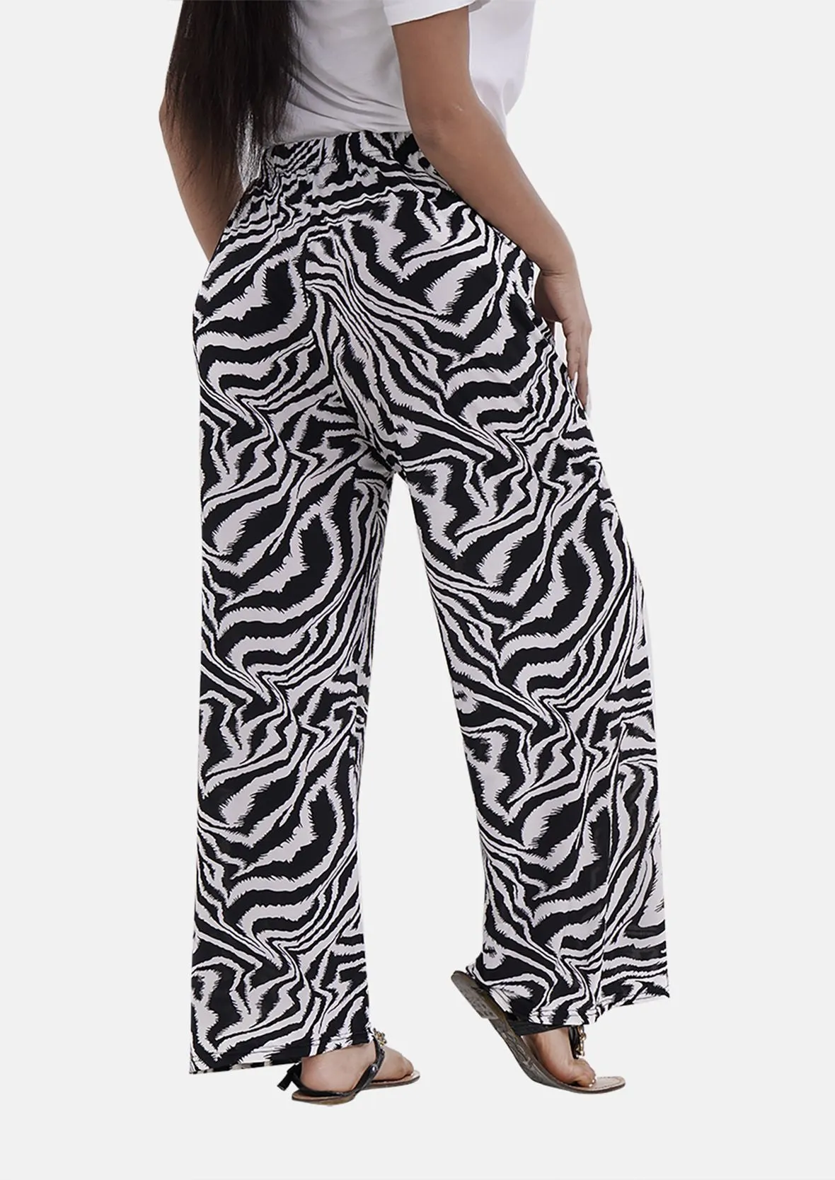 Wide Leg Trousers With Elasticated Waist