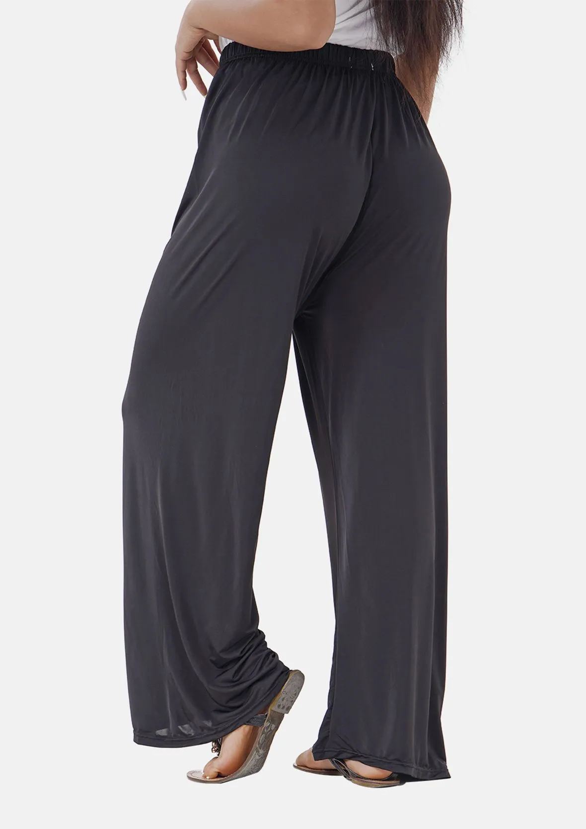 Wide Leg Trousers With Elasticated Waist
