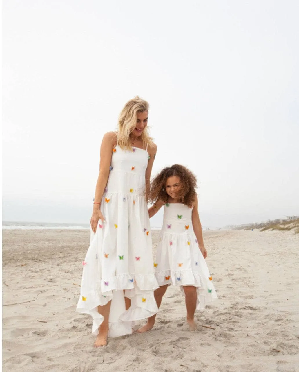 Women's 3D Rainbow Butterfly High Low Dress
