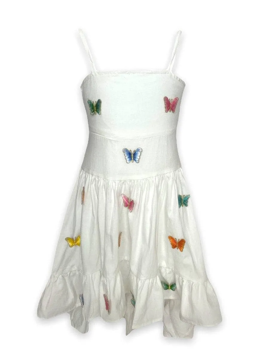 Women's 3D Rainbow Butterfly High Low Dress