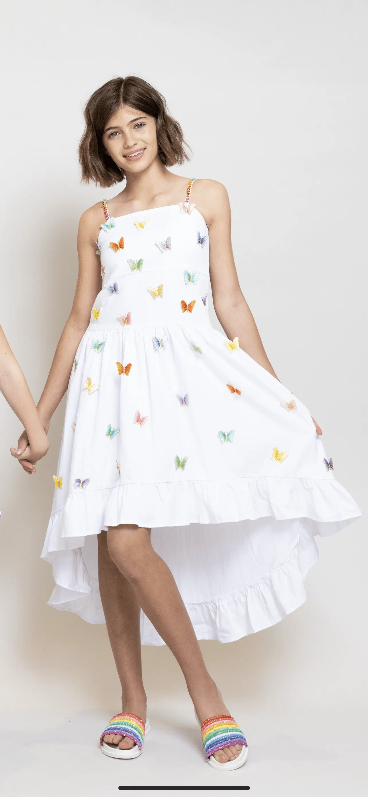 Women's 3D Rainbow Butterfly High Low Dress