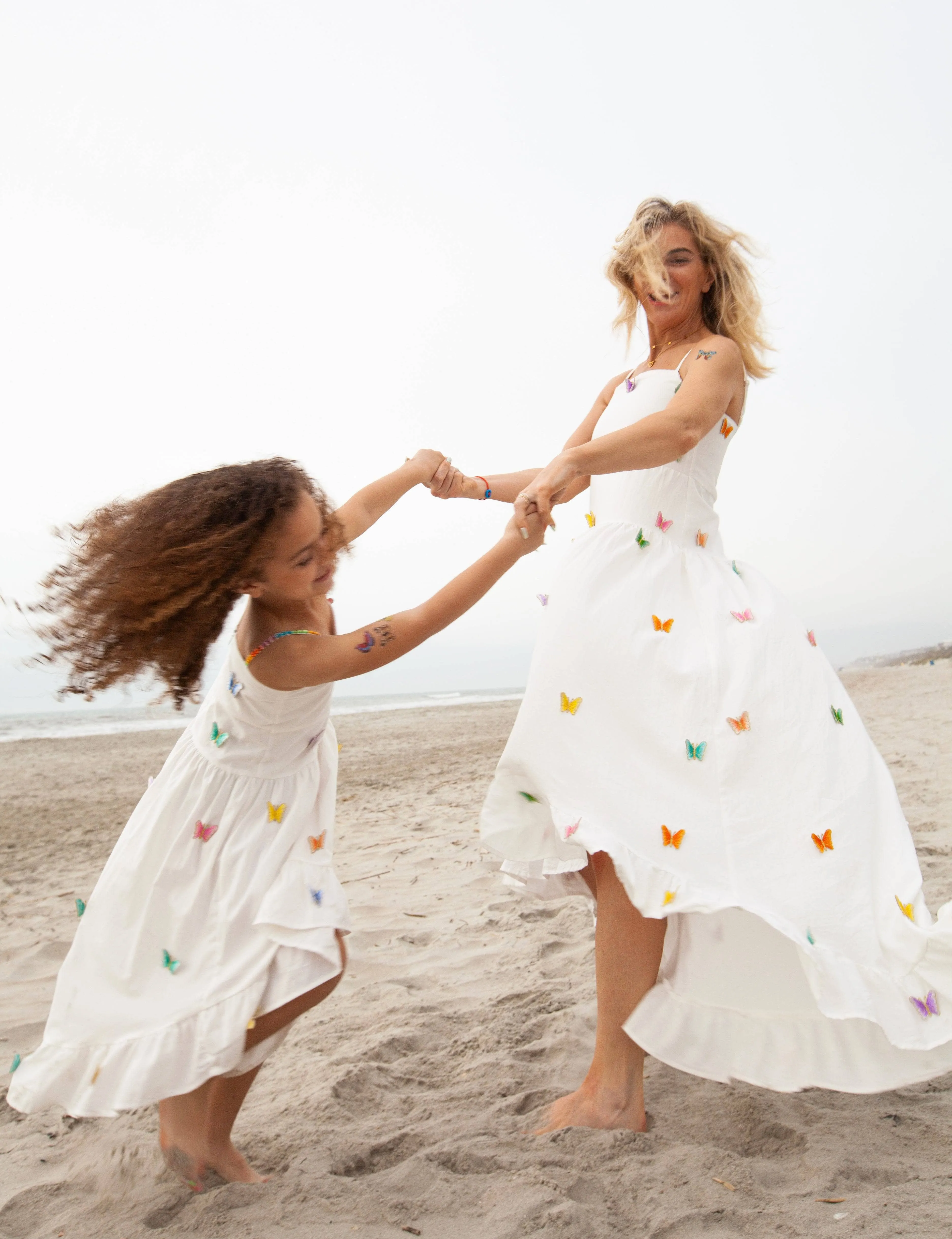 Women's 3D Rainbow Butterfly High Low Dress