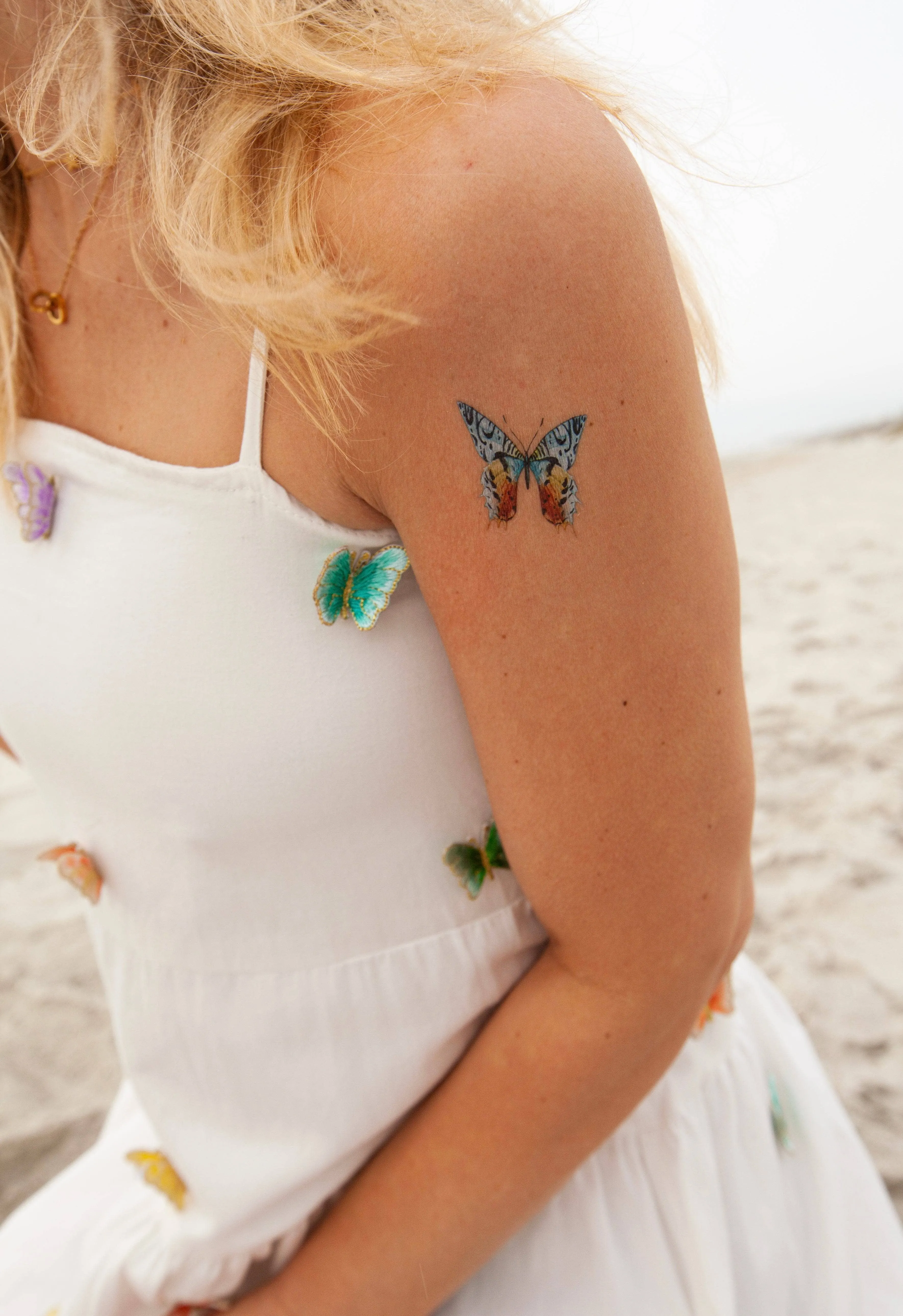Women's 3D Rainbow Butterfly High Low Dress