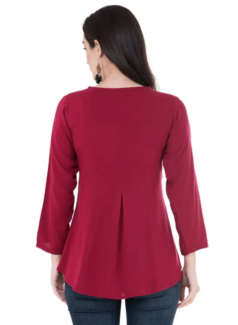 Women's Rayon Mahroon Top