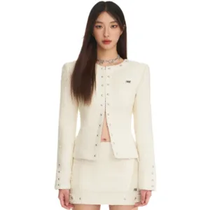 Woolen Coat White Knight Chanel Style Suit