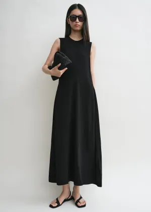 Woven stripe dress black petite