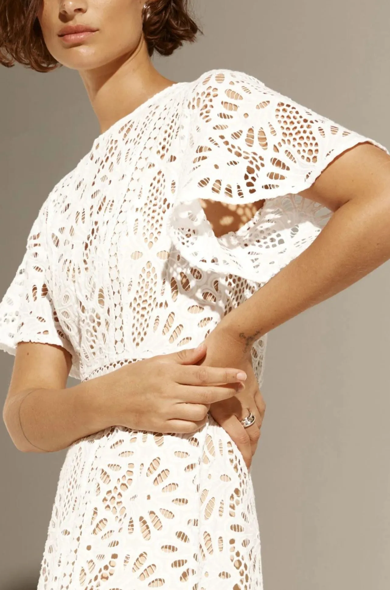 zoe kratzmann - medal dress in porcelain broderie